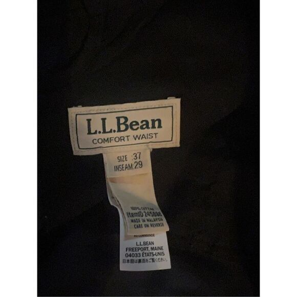 LL Bean Womens Size 37 Comfort Waist Navy 100% Cotton Pants #305 - Picture 3 of 4